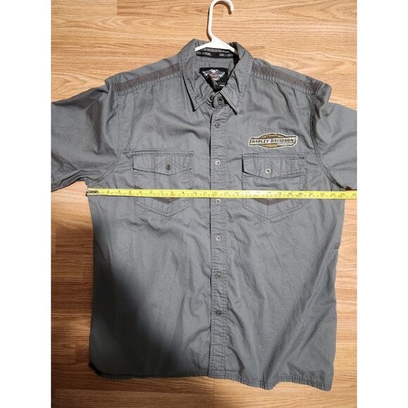 Harley Davidson Button Shirt XL Men Grey - Picture 9 of 12